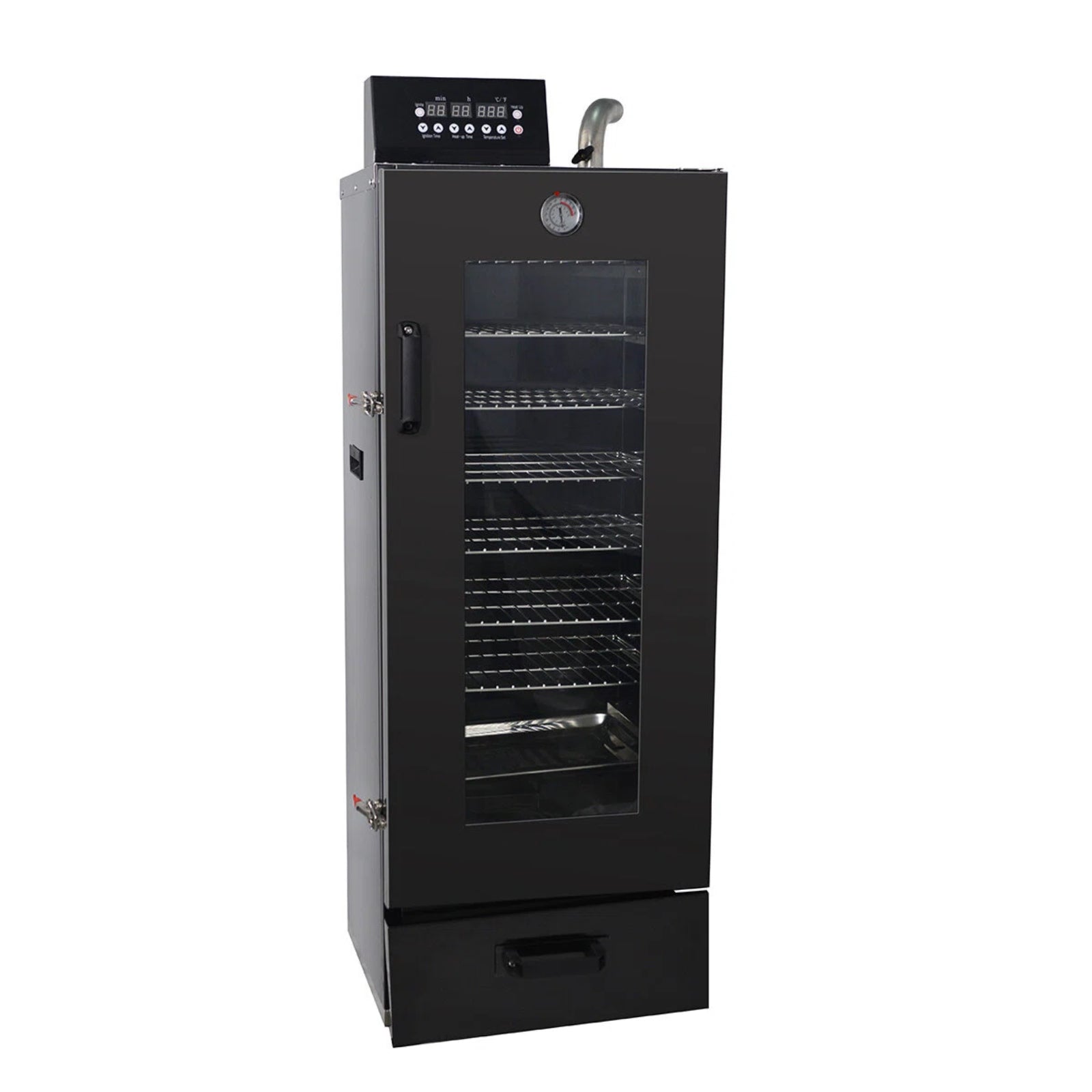 MorganGastro 8 Racks Commercial Electric Smoker with Visible Door, Vertical Black Smoke Oven for Sausage, Jerky & BBQ