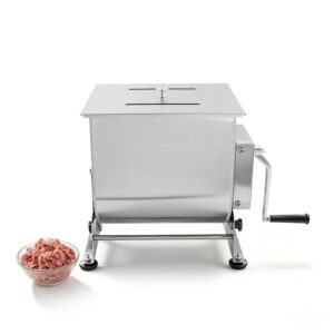 MorganGastro 7.5L/15lb Manual Meat Mixer, Tilting Stainless Steel Tank Sausage Mixer