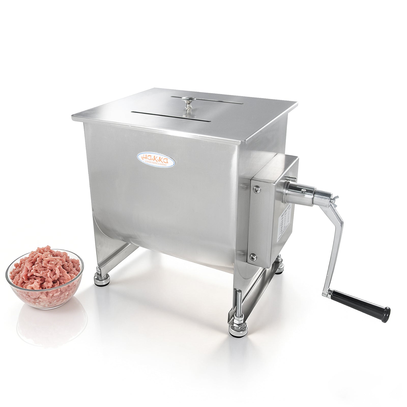 MorganGastro 15L/30lb Manual Meat Mixer, Fixed Stainless Steel Tank Sausage Mixer