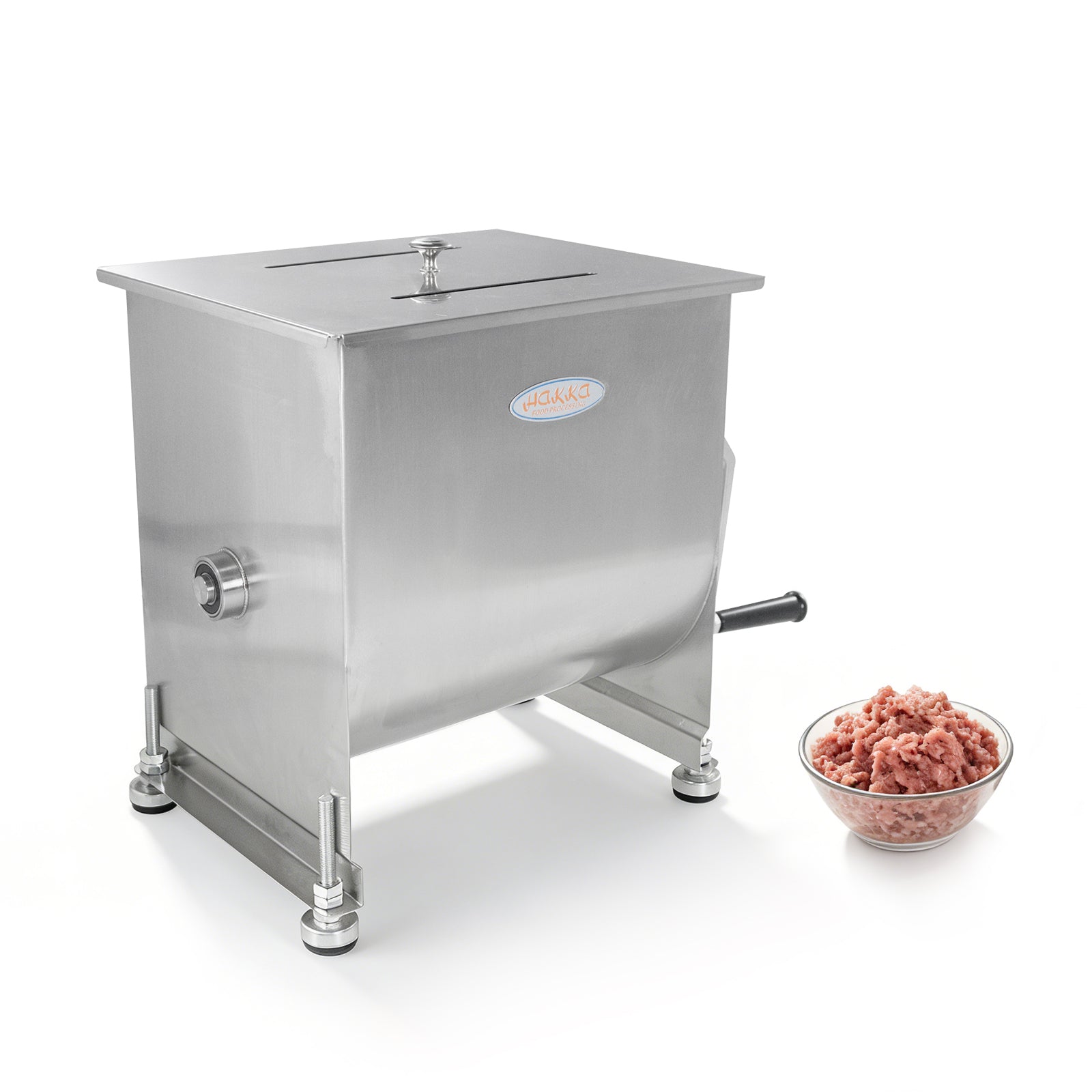 MorganGastro 22.5L/45lb Manual Meat Mixer, Fixed Stainless Steel Tank Commercial Sausage Mixer