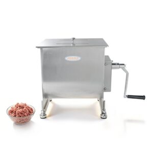 MorganGastro 30L/60lb Manual Meat Mixer, Fixed Stainless Steel Tank Sausage Mixer