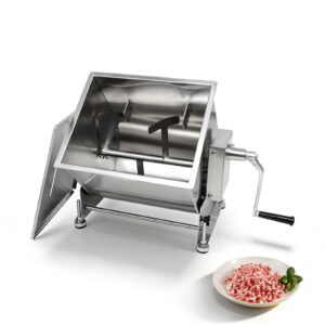 MorganGastro 37.5L/85 lbs Commercial Tilting Meat Mixer, Stainless Steel Manual Mixing Machine