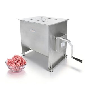 MorganGastro 37.5L/85lb Manual Meat Mixer, Fixed Stainless Steel Tank Sausage Mixer