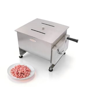 MorganGastro 15L/30 lb Double-Shaft Manual Meat Mixer, Stainless Steel Sausage & Burger Mixer