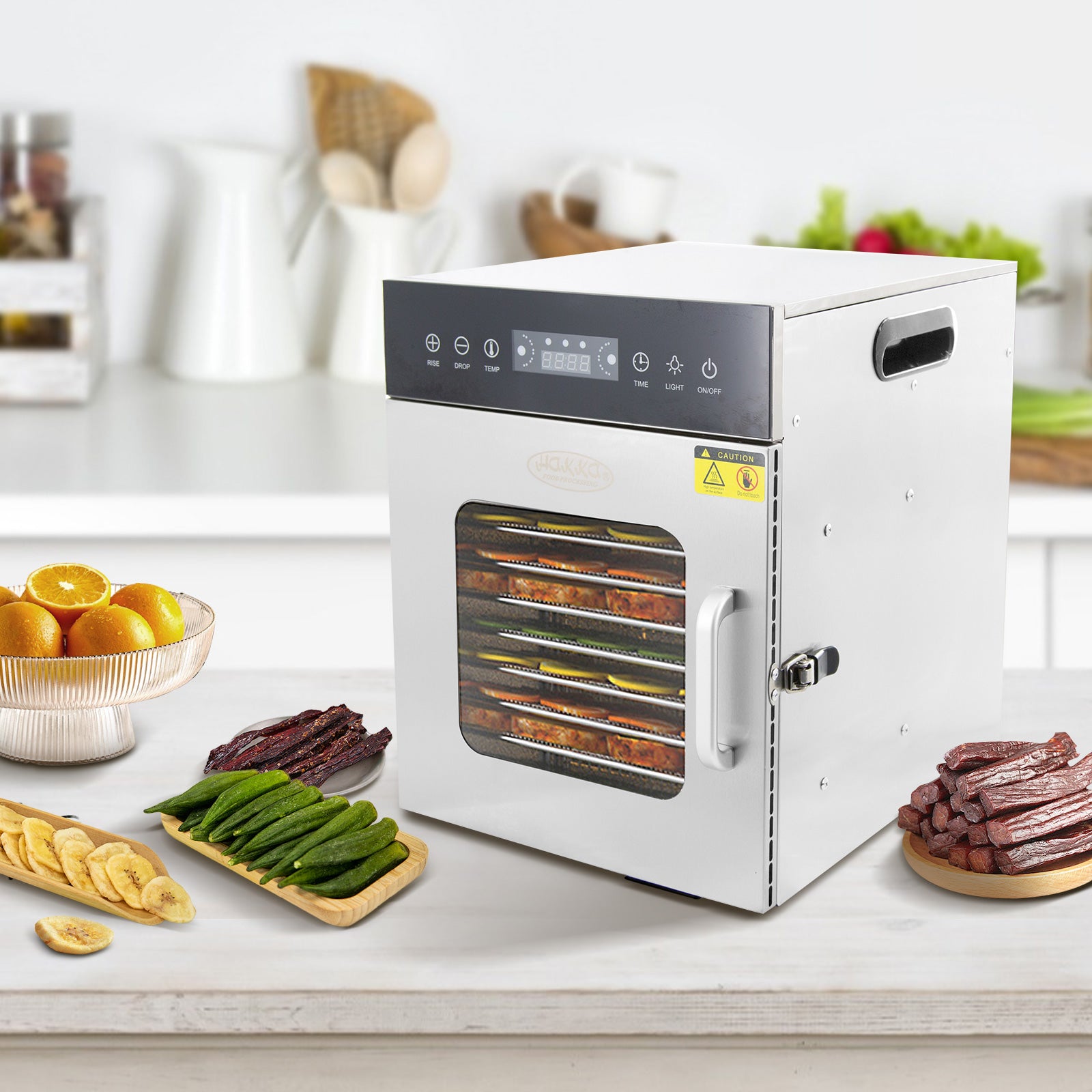 MorganGastro Food Dehydrator 10 Tray Stainless Steel Meat Fruit Jerky Dryer Blower