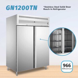 MorganGastro 1150L Double Door Upright Chiller Commercial Refrigerator Temp : +2~+8℃