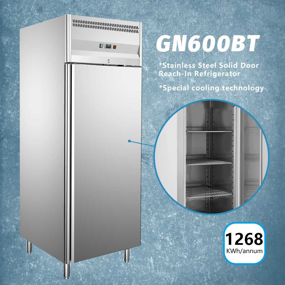 MorganGastro 530L Single Door Upright Freezer Commercial Refrigerator Temp : -18 ~-22℃