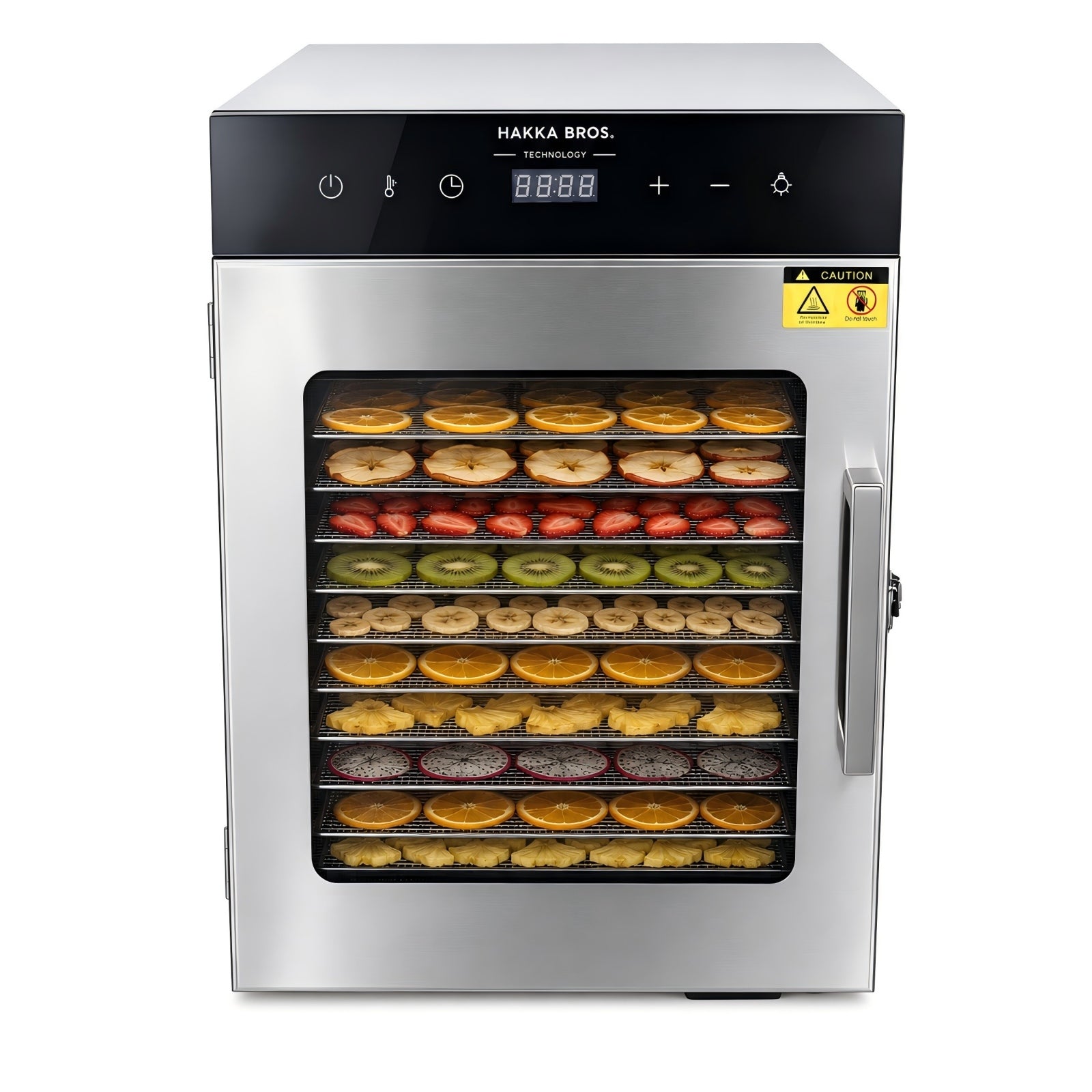 MorganGastro 10-Tray 800W Food Dehydrator, 8.9 sq. ft. Drying Space, 86–194°F Temp, 24H Timer & Glass Door