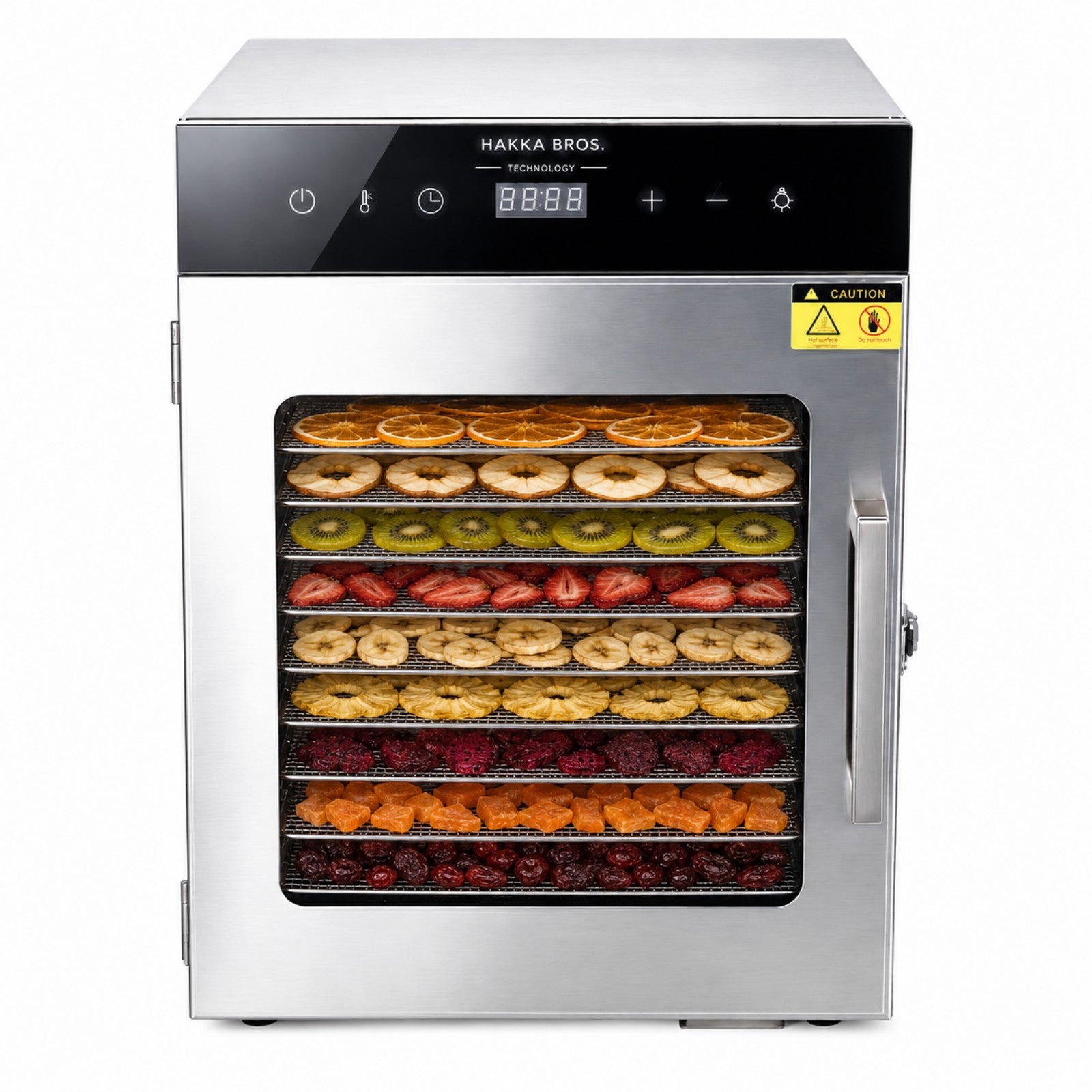 MorganGastro 12-Tray 800W Food Dehydrator, 10.7 sq. ft. Drying Space, 86–194°F Temp, 24H Timer & Glass Door