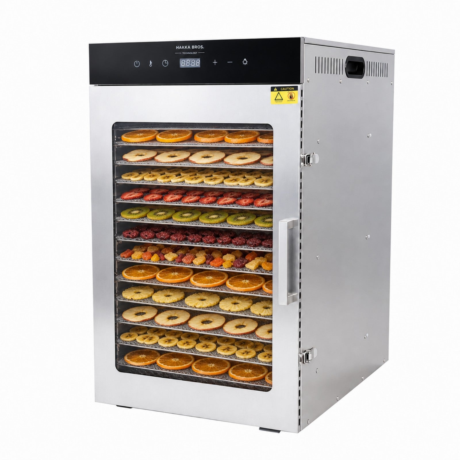 MorganGastro 16-Tray 1400W Food Dehydrator, 26.2 sq. ft. Drying Space, 86–194°F Temp, 24H Timer & Glass Door