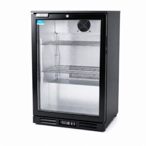 MorganGastro 138L Back Bar Cooler, 4.9 Cu. Ft. Commercial Glass Door Beverage Refrigerator with 2 Adjustable Shelves, Digital Temperature Control, LED Light & Lock
