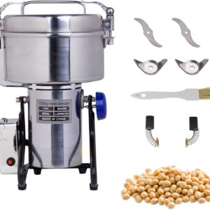 MorganGastro Grain Mill 1500g High Speed Food Electric Stainless Steel Powder MillSeeds Flour Nut Pill Wheat Corn Herbs Spices Powder Machine，3500W
