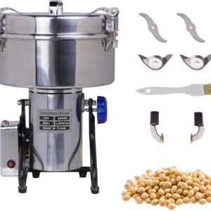 MorganGastro Grain Mill 2500g High Speed Food Electric Stainless Steel Powder MillSeeds Flour Nut Pill Wheat Corn Herbs Spices Powder Machine,4500W