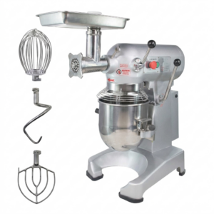 MorganGastro 10Qt Commercial Planetary Stand Mixer with Meat Grinder Attachment, 500W 3-Speed Food Mixer, Includes Dough Hook, Flat Beater & Whisk, ETL Certified