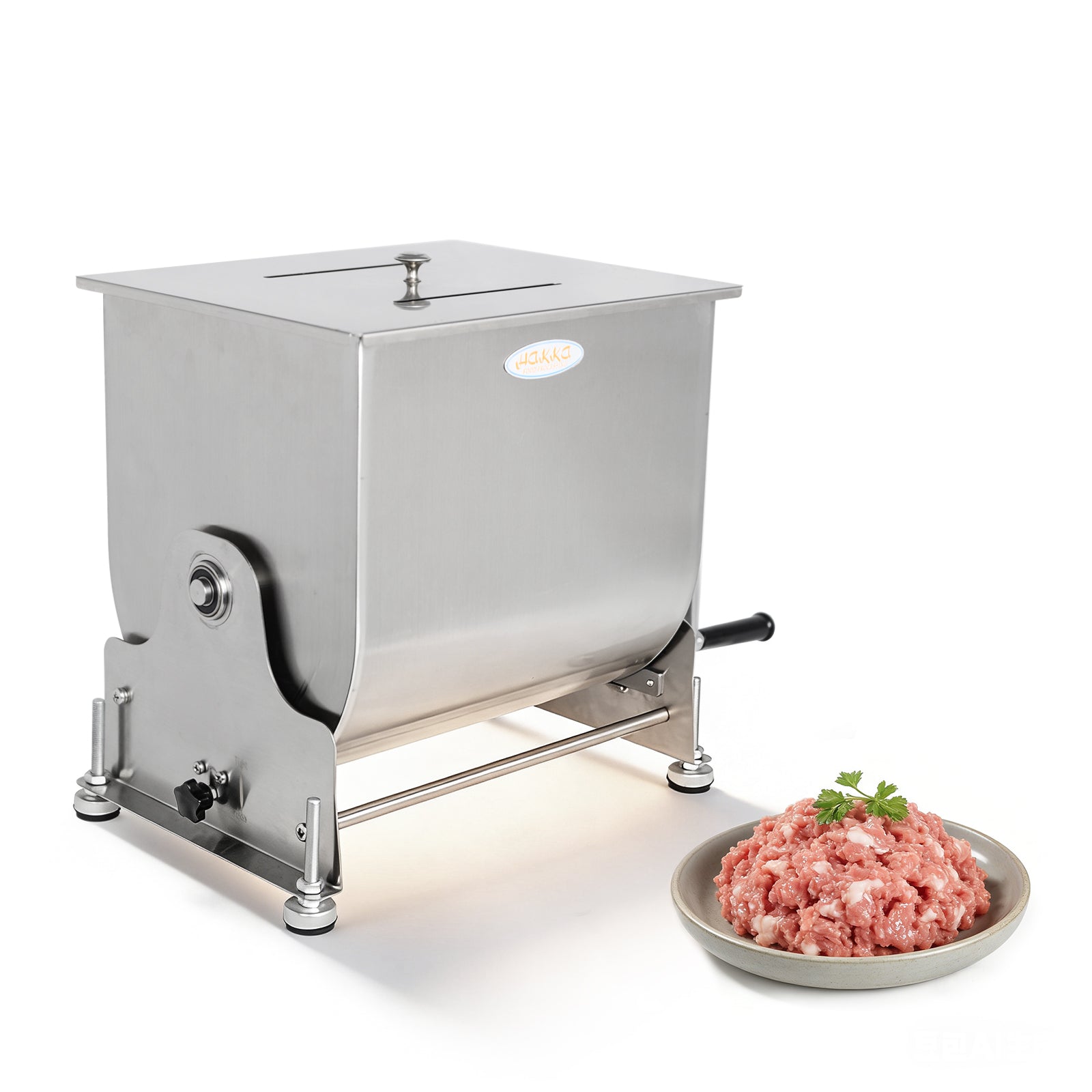 MorganGastro 30L/60lb Manual Meat Mixer, Tilting Stainless Steel Tank Sausage Mixer