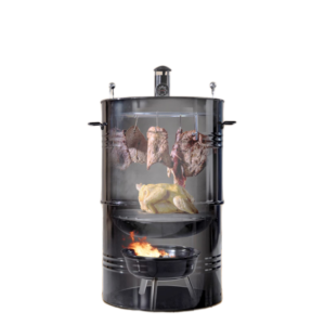 MorganGastro Vertical Charcoal Smoker, Multi-Function 14-Inch Barbecue and Charcoal Smoker Grill Heavy Duty Round BBQ Grill for Outdoor Cooking Camping