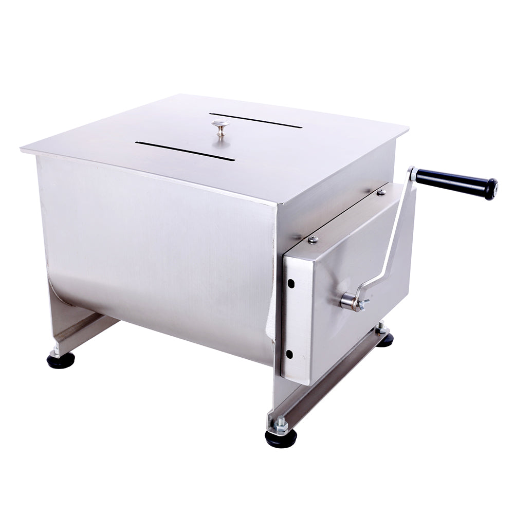MorganGastro 30L/60 lb Double-Shaft Manual Meat Mixer, Stainless Steel Sausage & Burger Mixer - Image 2