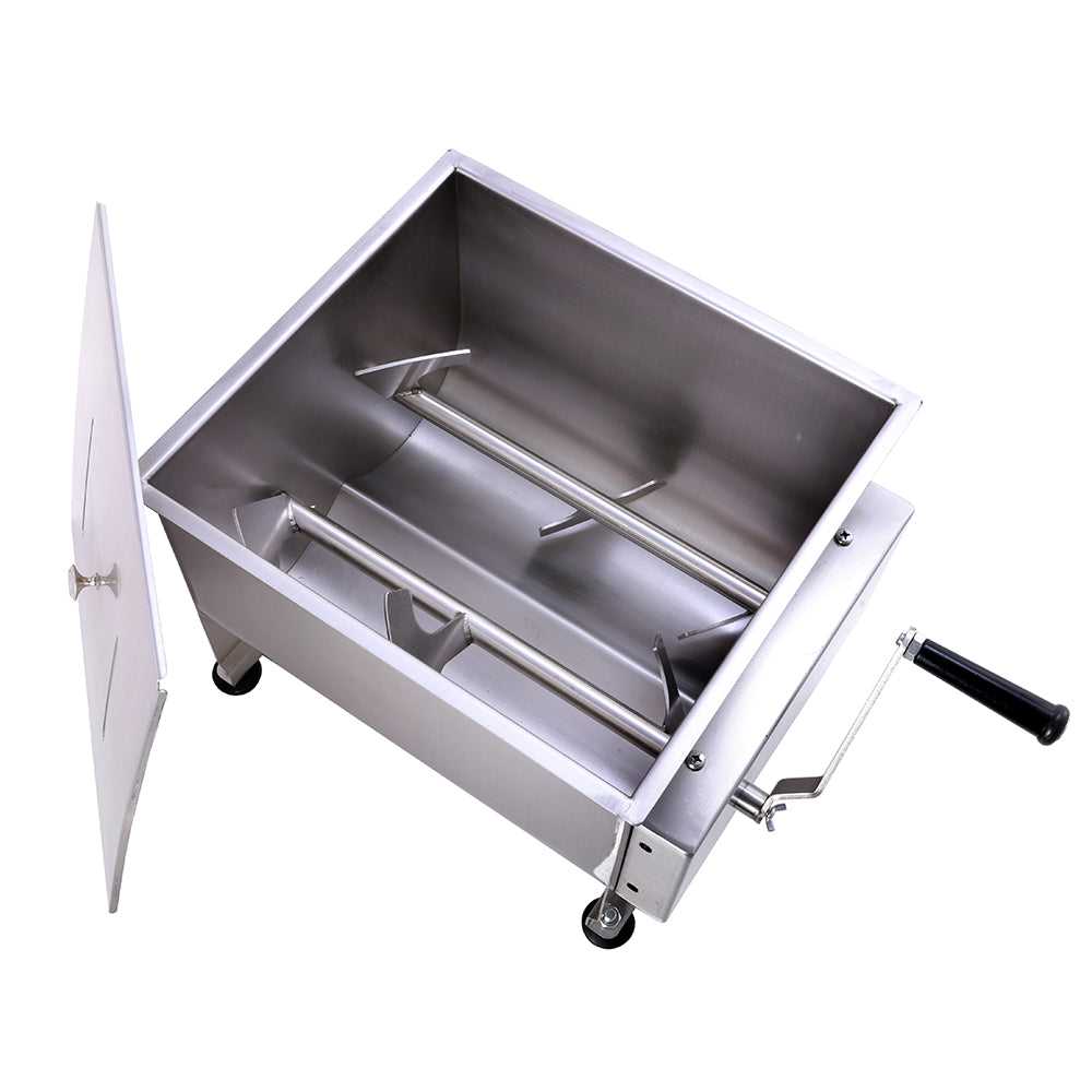 MorganGastro 30L/60 lb Double-Shaft Manual Meat Mixer, Stainless Steel Sausage & Burger Mixer - Image 3