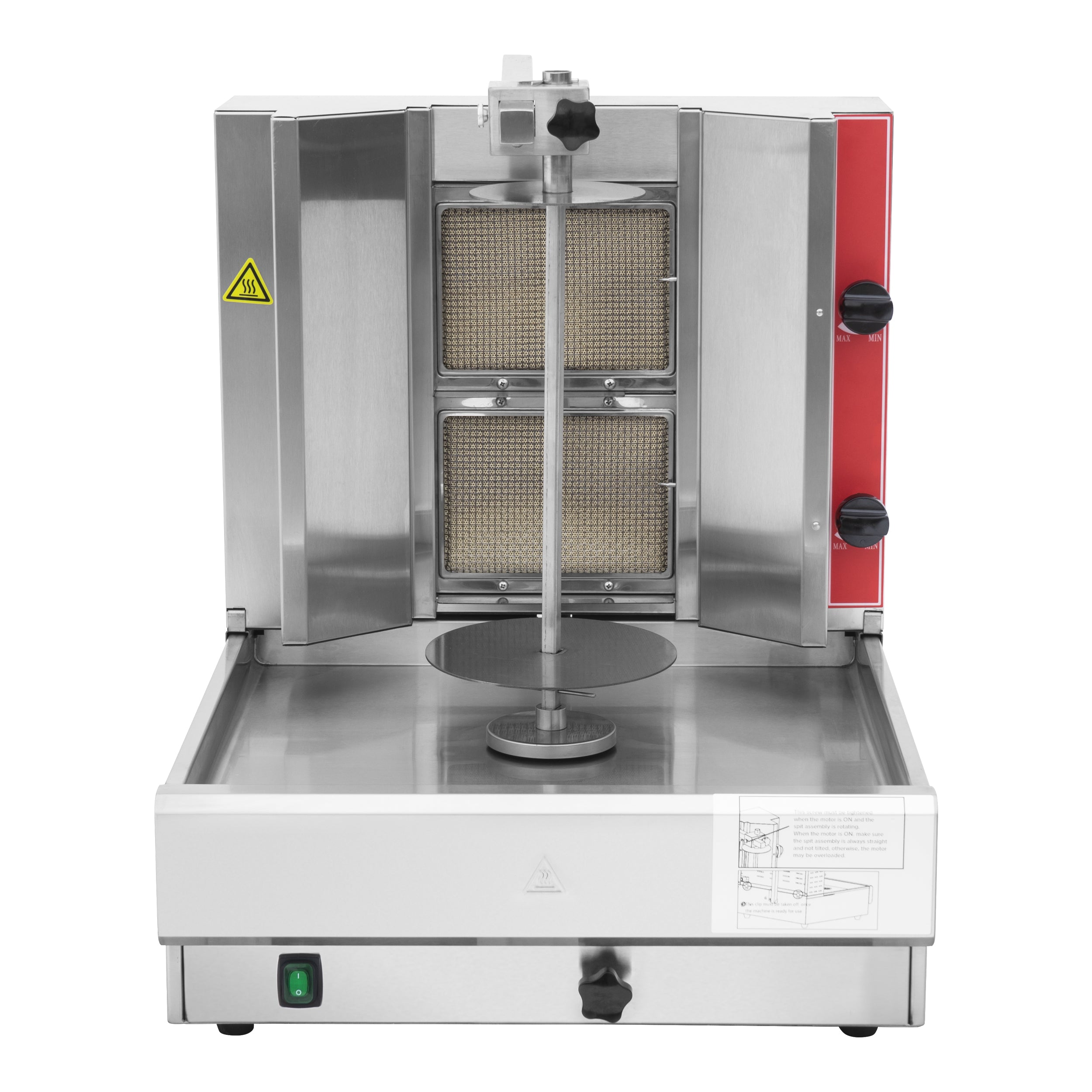 MorganGastro 20"H Gas Kebab Machine Vertical Broiler with 2 Burners (KB-2) - Image 6