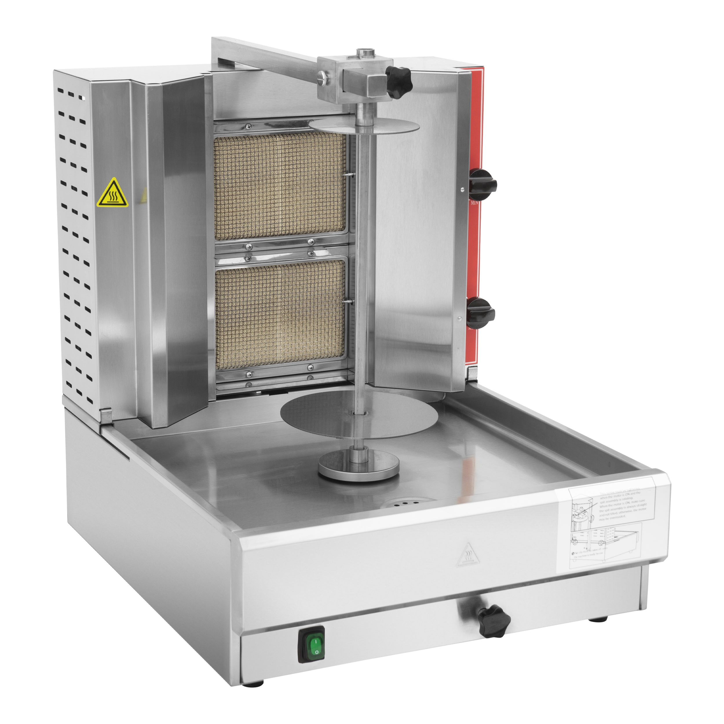 MorganGastro 20"H Gas Kebab Machine Vertical Broiler with 2 Burners (KB-2) - Image 5