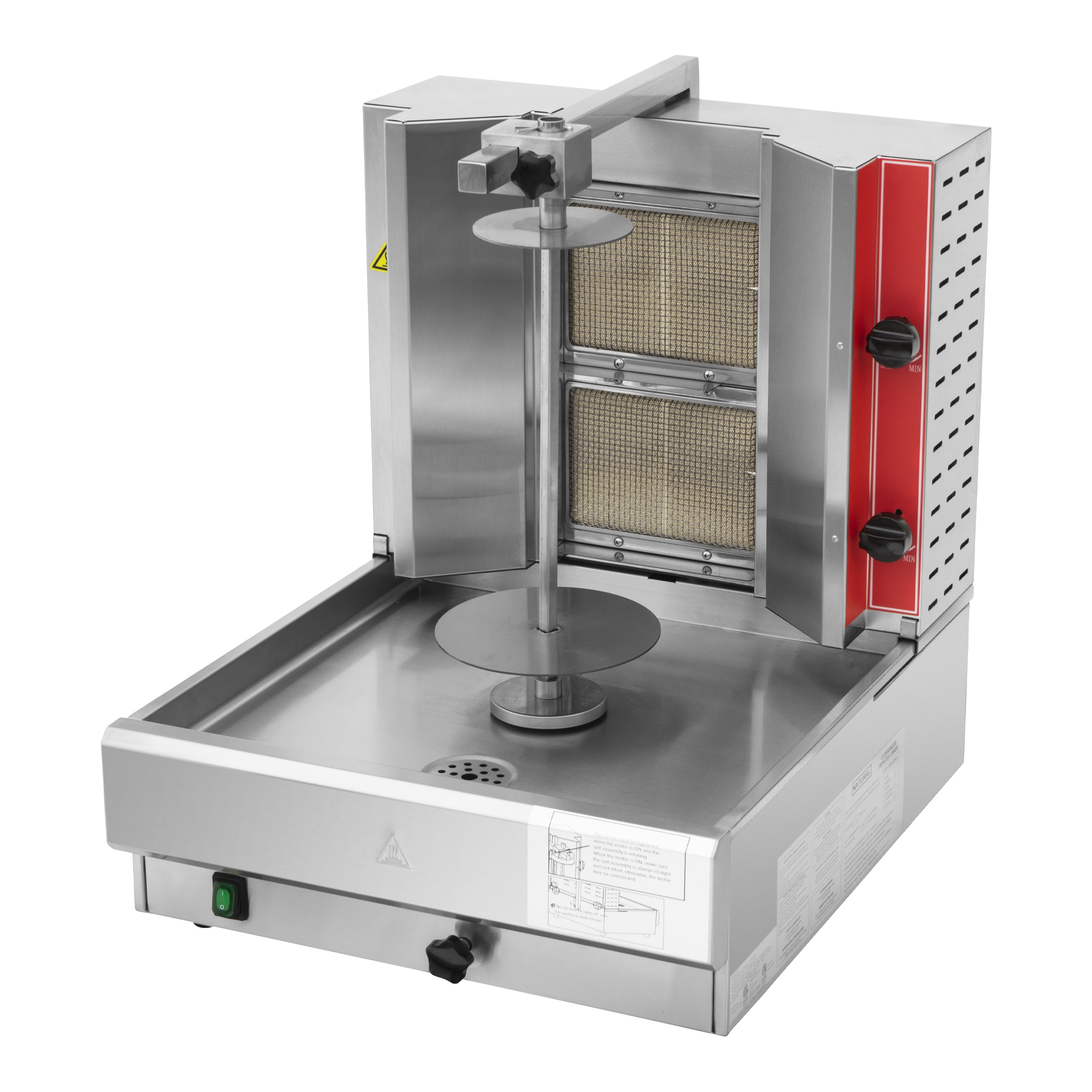 MorganGastro 20"H Gas Kebab Machine Vertical Broiler with 2 Burners (KB-2) - Image 4