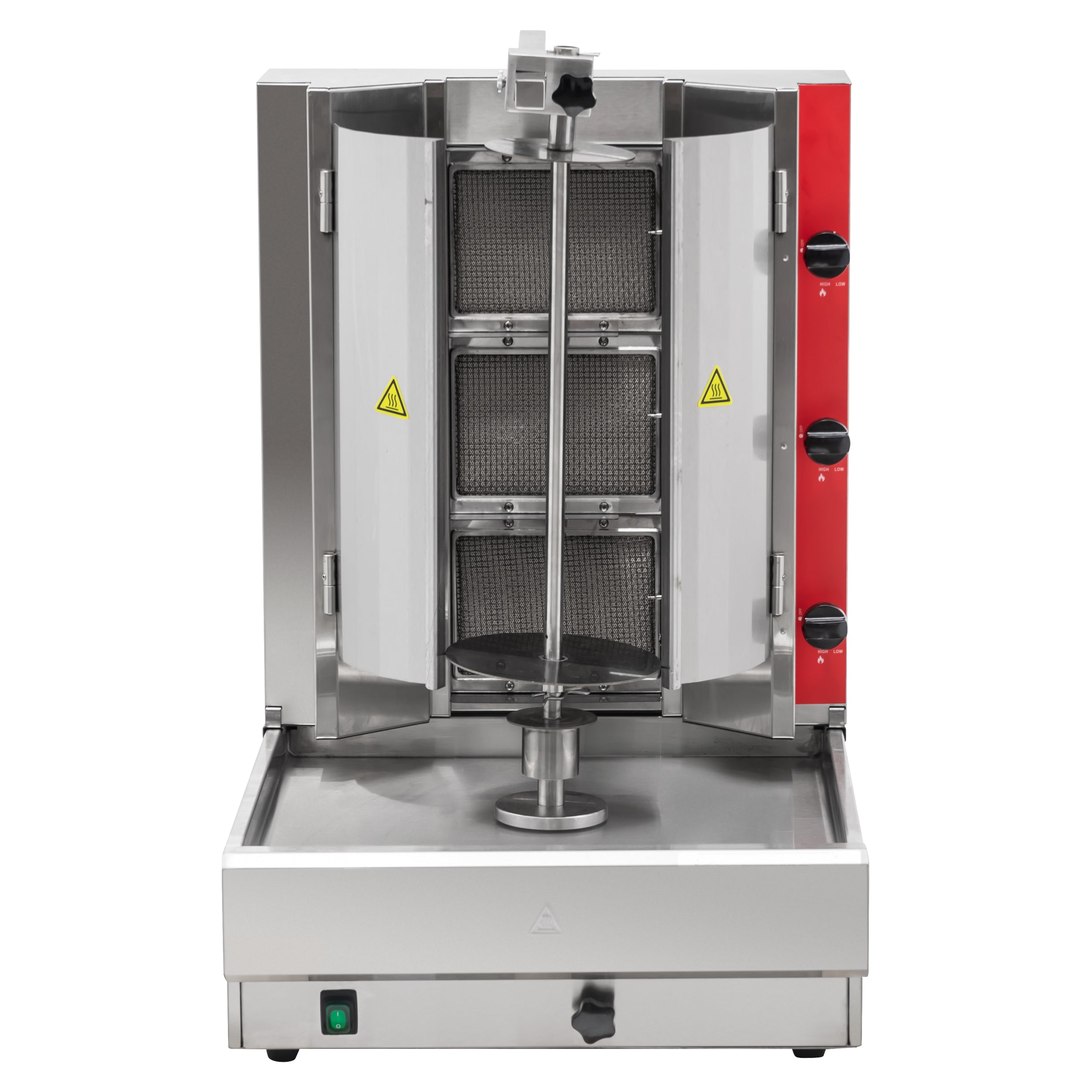 MorganGastro 21"H Gas Kebab Doner Machine Vertical Broiler with 3 Burners - Image 2