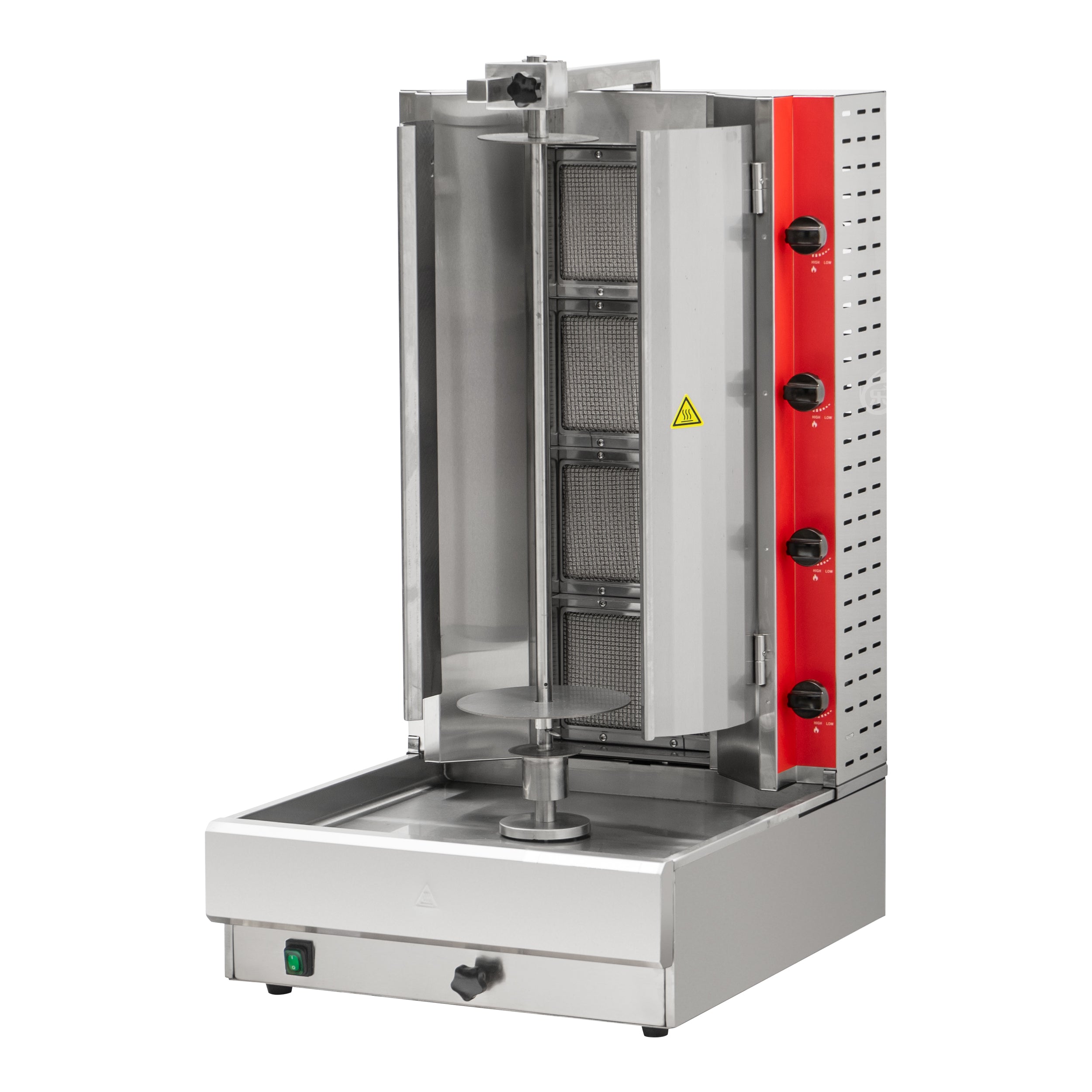 MorganGastro 28"H Gas Kebab Doner Machine Vertical Broiler with 4 Burners
