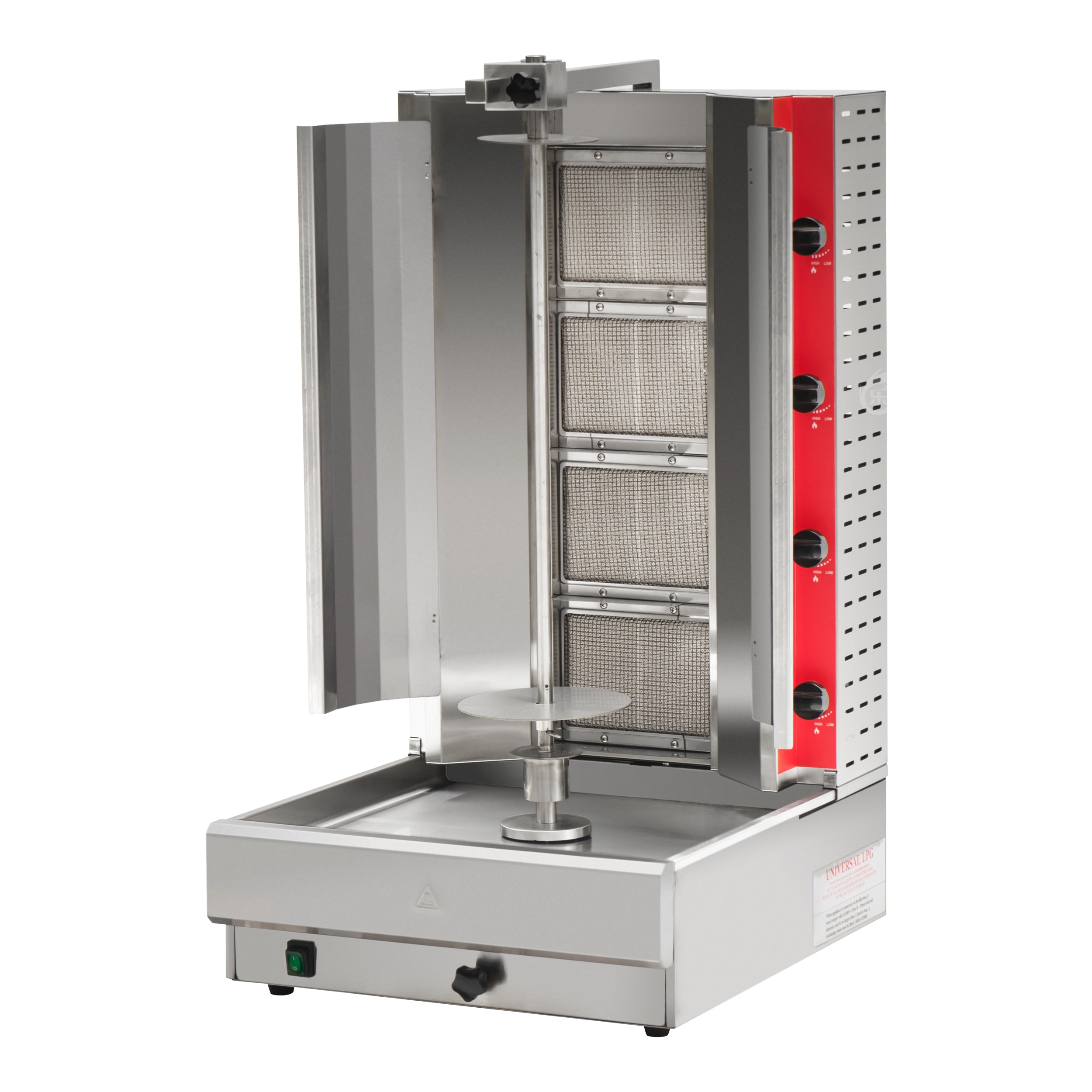 MorganGastro 28"H Gas Kebab Doner Machine Vertical Broiler with 4 Burners - Image 2