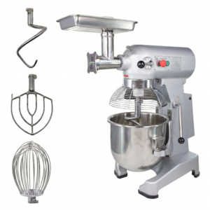 MorganGastro 30Qt Dough Stand Mixer 3 Speed, 4 Function Stainless Steel Food Mixer with Meat Grinder Head, ETL certified