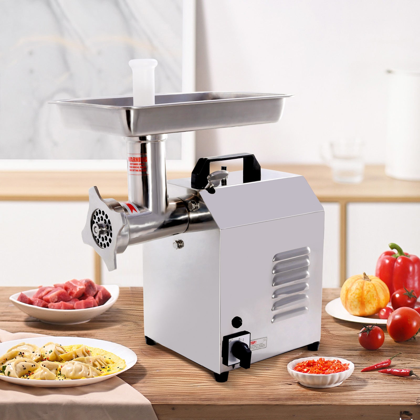 MorganGastro Electric Meat Grinder, 300W, 176 lbs/h Stainless Steel Food Mincer - Image 2