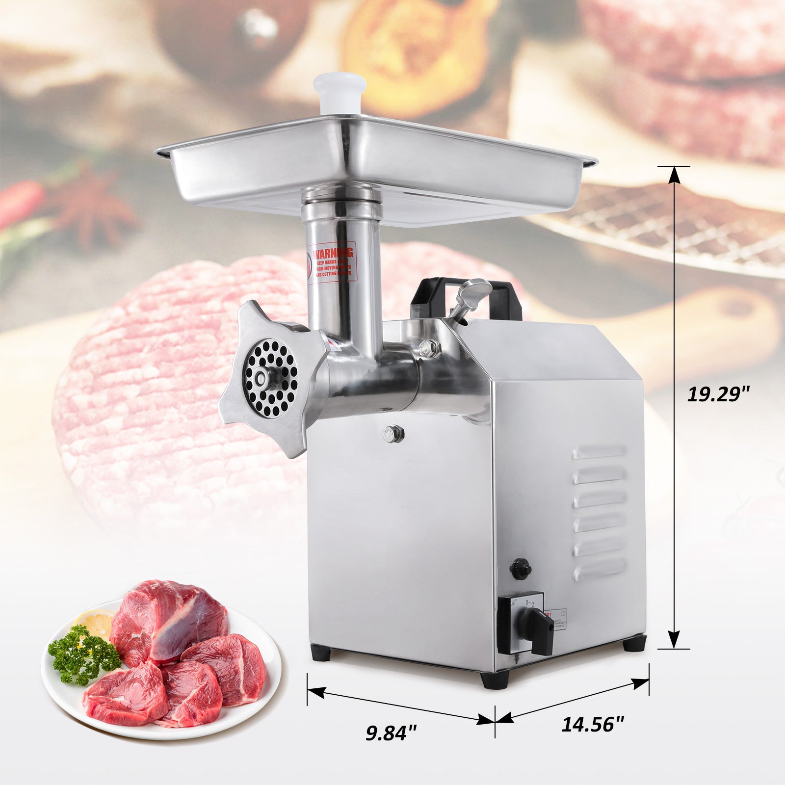 MorganGastro Electric Meat Grinder, 300W, 176 lbs/h Stainless Steel Food Mincer - Image 3