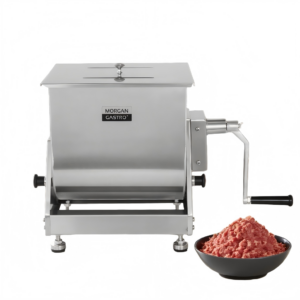 Morgangastro 15L/30 lb Manual Meat Mixer, Stainless Steel Tilt Sausage Mixer with Removable Paddles & Hand Crank