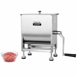 Morgangastro 7.5L/15 lb Commercial Manual Meat Mixer, Fixed Tank Stainless Steel Sausage & Burger Mixer