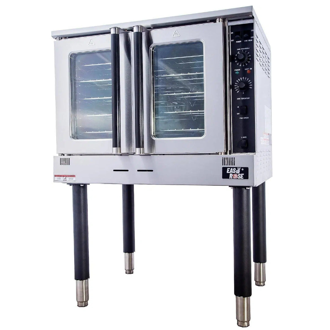 EASYROSE Commercial Convection Oven Single Deck Natural Gas Commercial Ovens for Bakery Kitchen Restaurant, 60,000 BTU