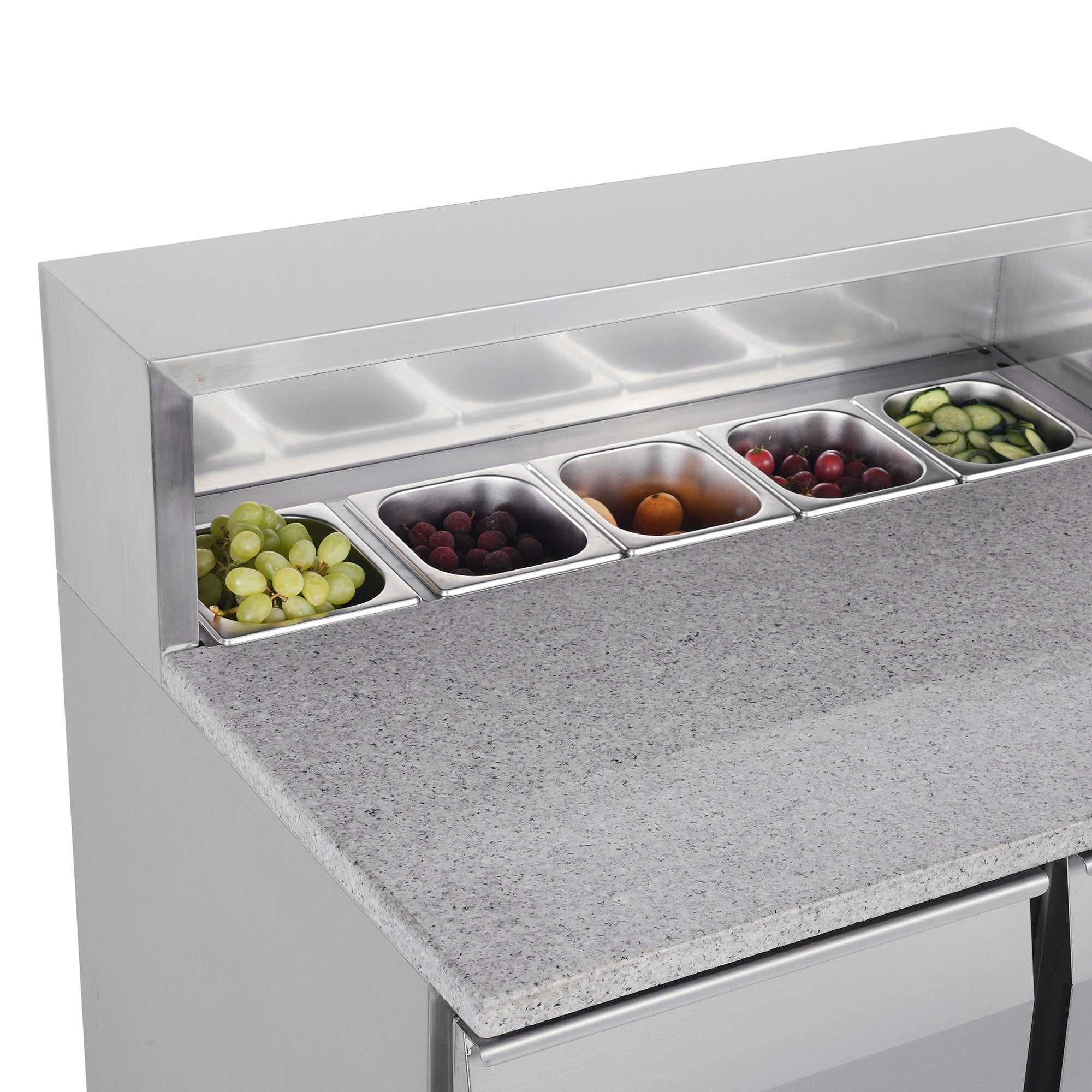 Carina Refrigerated Salad Workbench Stainless Steel Pizza and Salad Preparation Counter Commercial Display Case (PS900) - Image 2