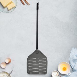 Clivia 12"x14"x47" Perforated Pizza Peel Aluminum Hard-Anodized Pizza Shovel with Long Handle