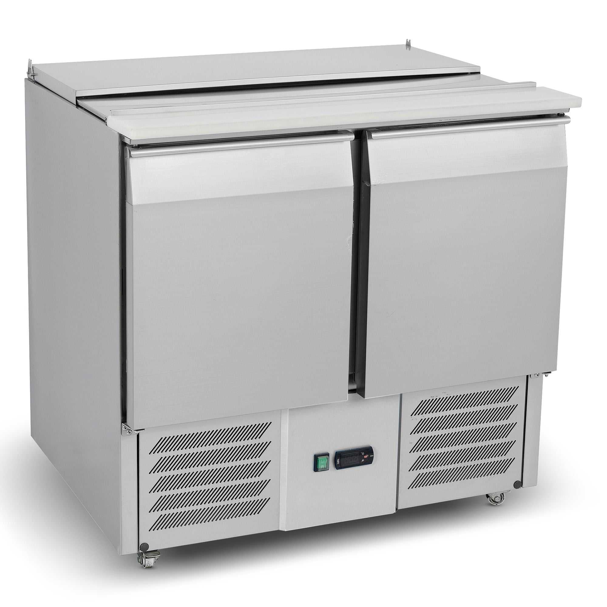 Carina Refrigerated Salad Workbench Stainless Steel Pizza and Salad Preparation Counter Commercial Display Case (S900STD) - Image 3