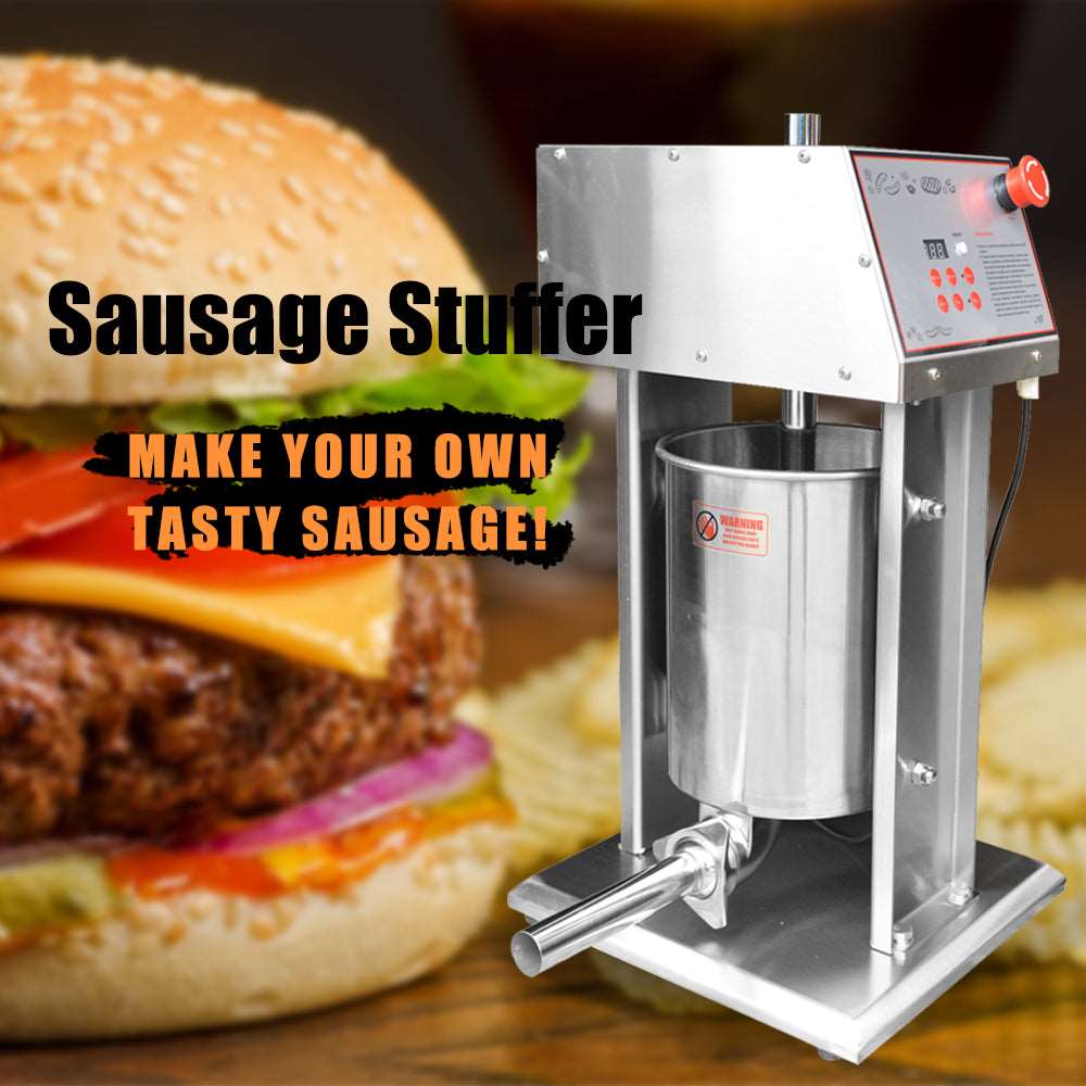(Official Refurbishment)MorganGastro Commercial 25 LB Stainless Steel Electric Sausage Stuffer and Vertical Sausage Maker