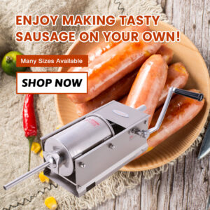 MorganGastro Sausage Stuffer 2 Speed Stainless Steel Vertical Sausage Maker (7Lb/3L(Horizontal)(Official Refurbishment)