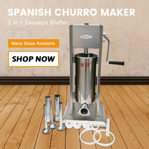 MorganGastro 7LB/3L Stainless Steel Vertical Sausage Maker,2 in 1 Sausage Stuffer/Spanish Churro Maker (Official Refurbishment)