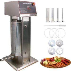 MorganGastro 30L/66lb Electric Sausage Stuffer Machine, Stainless Steel Sausage Filling Machine with 4 Stuffing Tubes