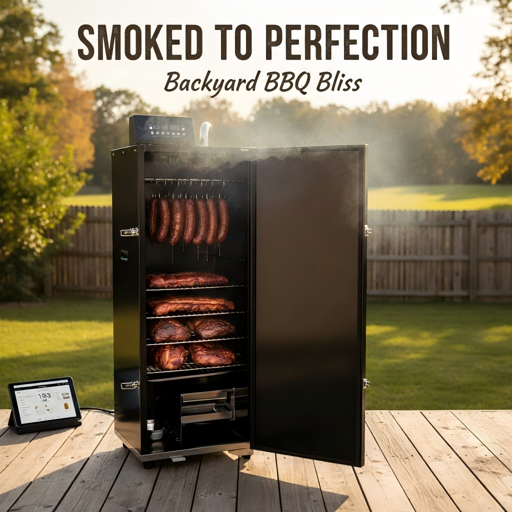 MorganGastro Commercial 8 Racks Electric Smoker Oven with Digital Control Panel for Ribs Brisket and Chicken,1600W - Image 5