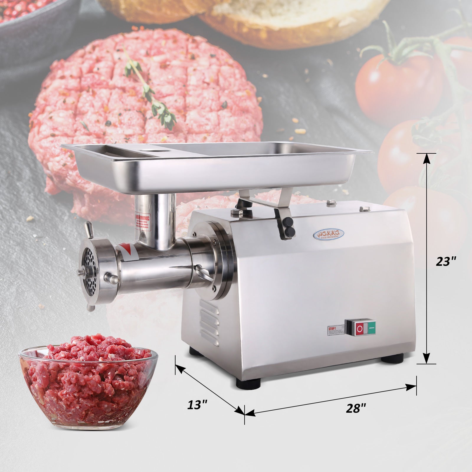 MorganGastro TC Series Commercial Stainless Steel Electric Meat Grinders (TC32) - Image 2