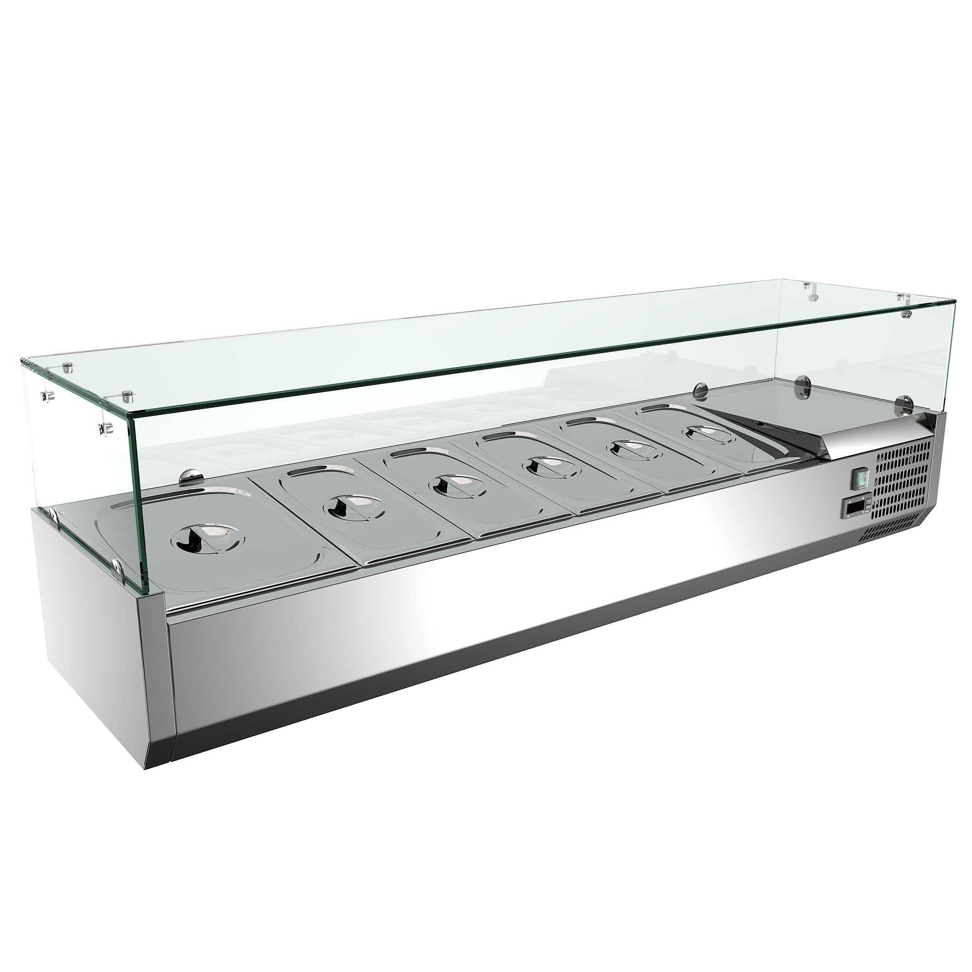 Carina Refrigerated Salad Pizza Sandwich Condiment Preparation Counter Workbench Commercial Display Cabinet Freezer (Dinner Plates Not Included) - Image 4