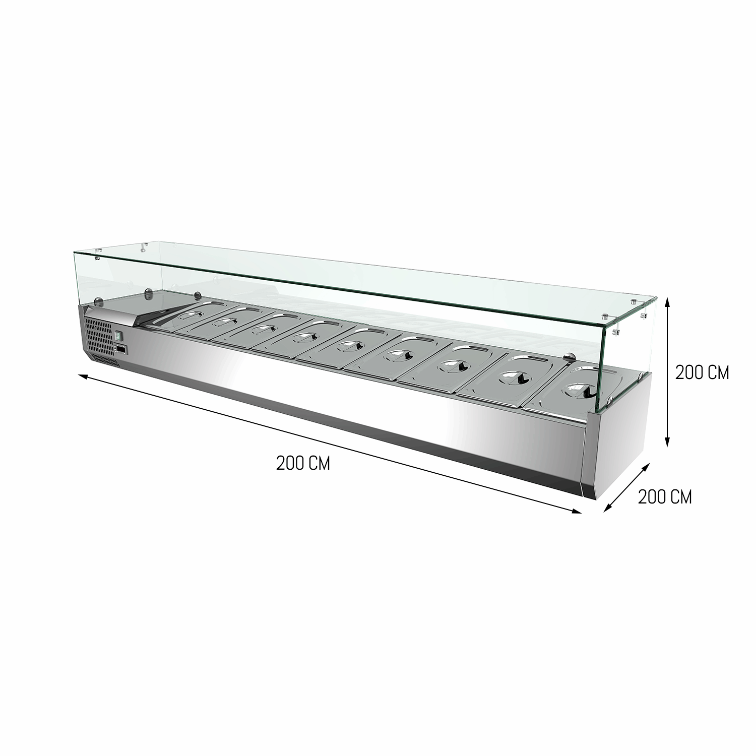Carina Refrigerated Salad Pizza Sandwich Condiment Preparation Counter Workbench Commercial Display Cabinet Freezer (Dinner Plates Not Included) - Image 13