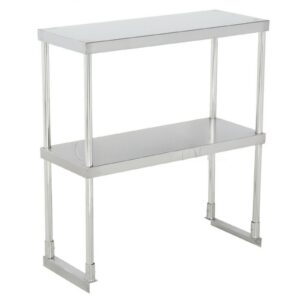 MorganGastro 14" x 30" Stainless Steel Double Overshelf  NSF Commercial Deck Prep Table