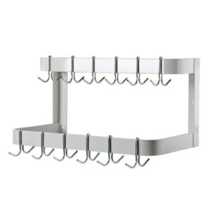 MorganGastro 36” Wall Mounted Commercial Stainless Steel Double Line Pot Rack