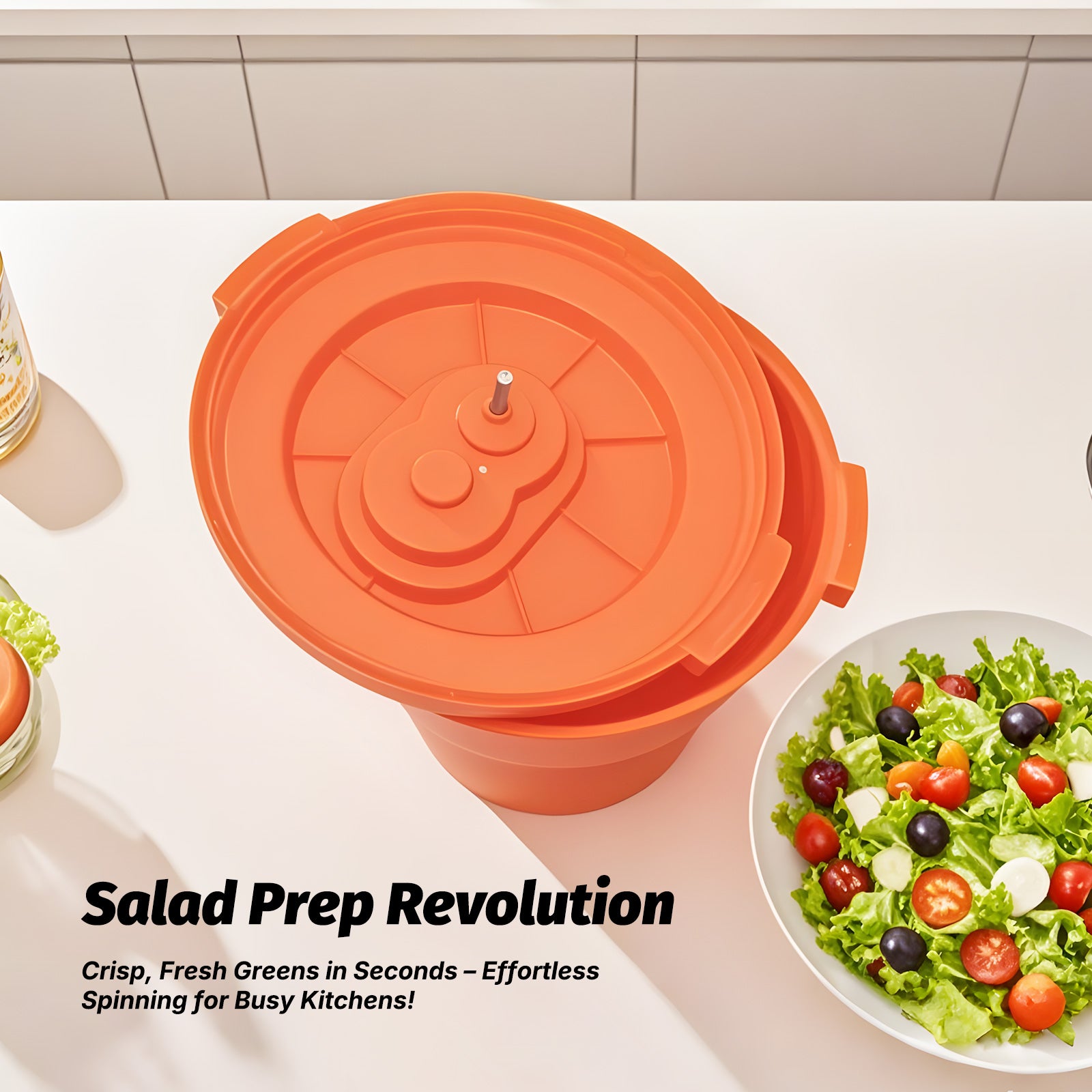 Clivia 2.5 Gal/10 Qt Commercial Salad Spinner, Large Manual Lettuce Dryer & Vegetable Spinner Dryer with Handle - Image 6
