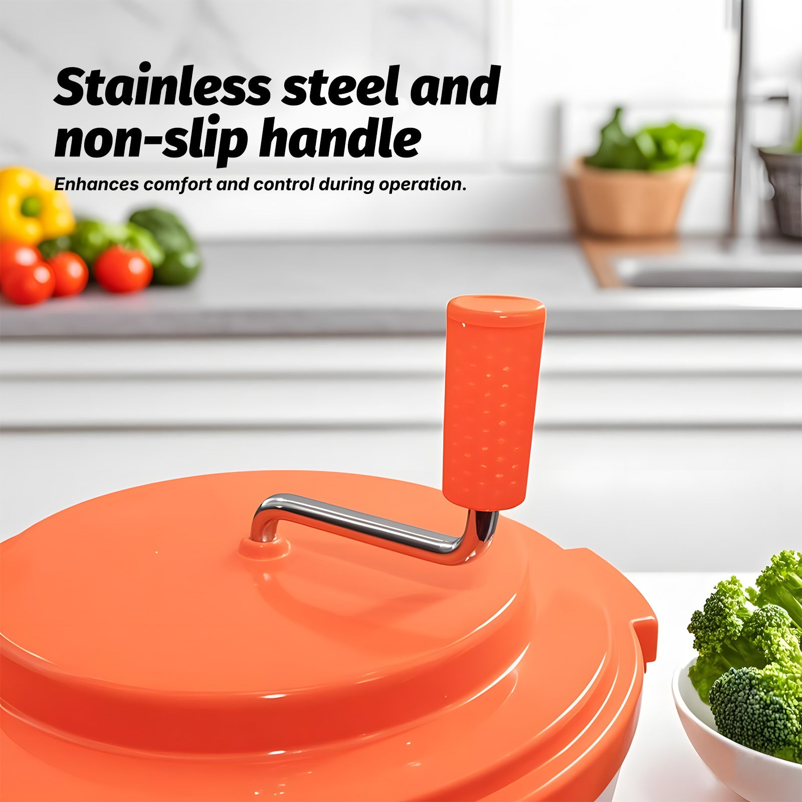 Clivia 5 Gal/20 Qt Commercial Salad Spinner, Large Manual Lettuce Dryer & Vegetable Spinner Dryer with Brake and Drain - Image 6