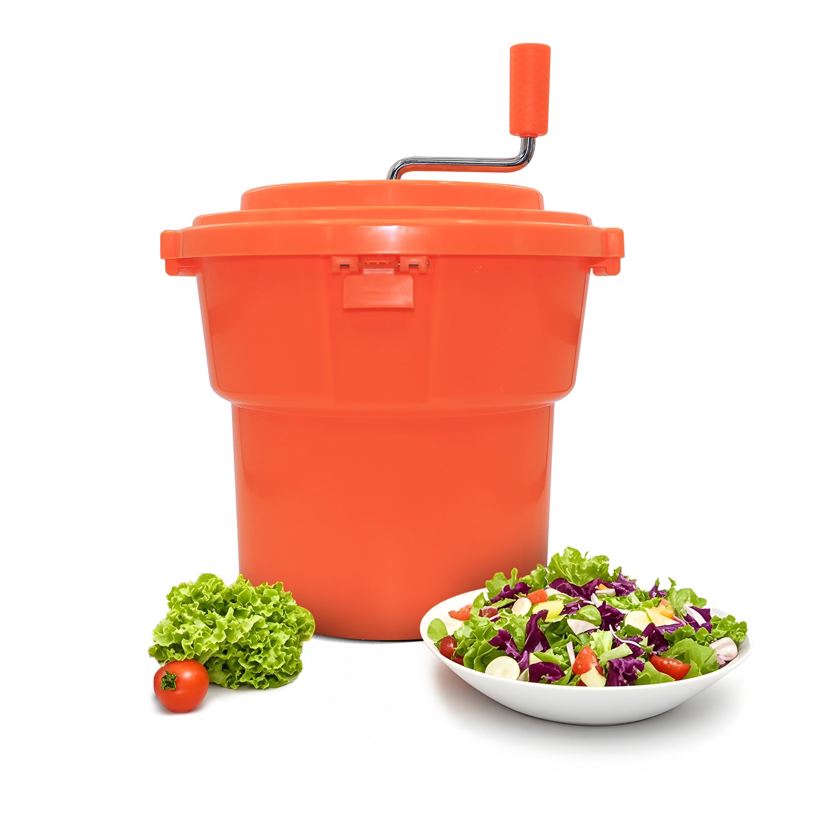 Clivia 5 Gal/20 Qt Commercial Salad Spinner, Large Manual Lettuce Dryer & Vegetable Spinner Dryer with Brake and Drain